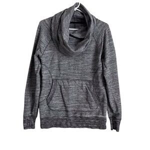 LL Bean Cozy Pullover Cowl Neck Sweatshirt Heathered Grey Neutral Lounge Medium